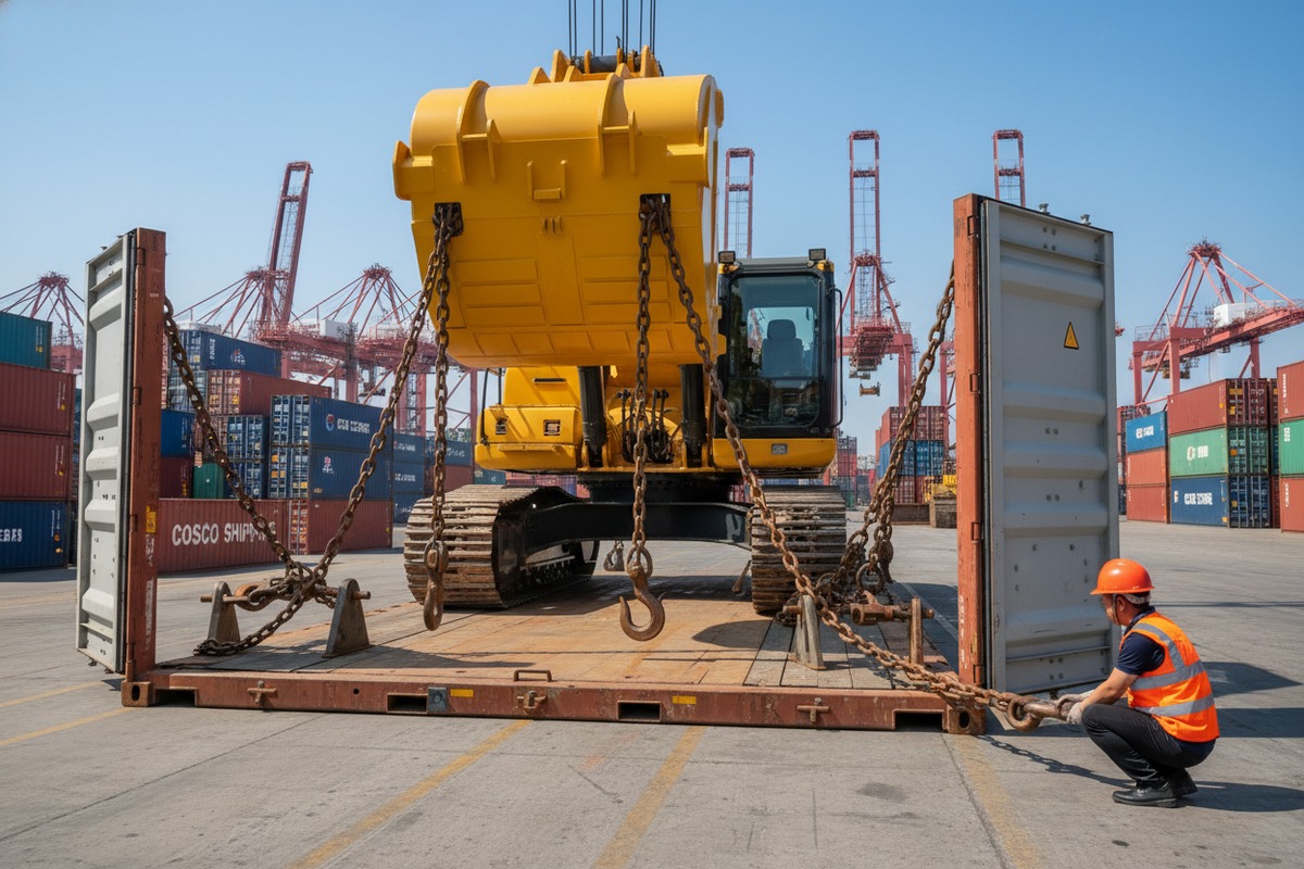 Open-top and flat-rack containers for transporting oversized machinery and irregularly shaped cargo (ID#2)