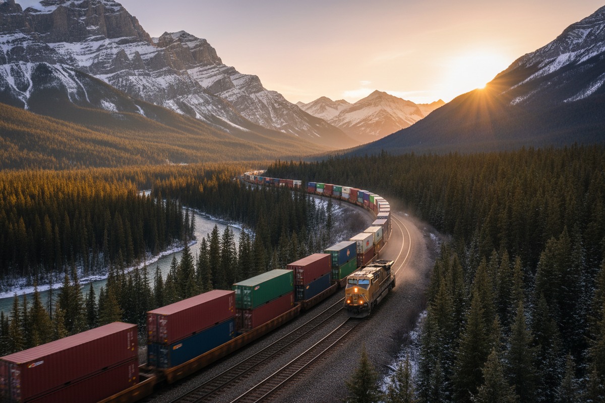 Fast intermodal rail transport from Vancouver to US inland hubs like Chicago and Memphis (ID#3)