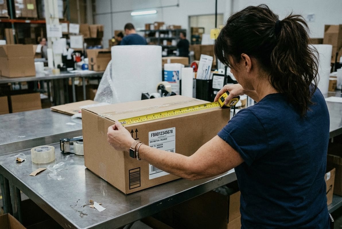 Amazon FBA compliant shipping boxes with proper dimensions and required labeling specifications (ID#3)