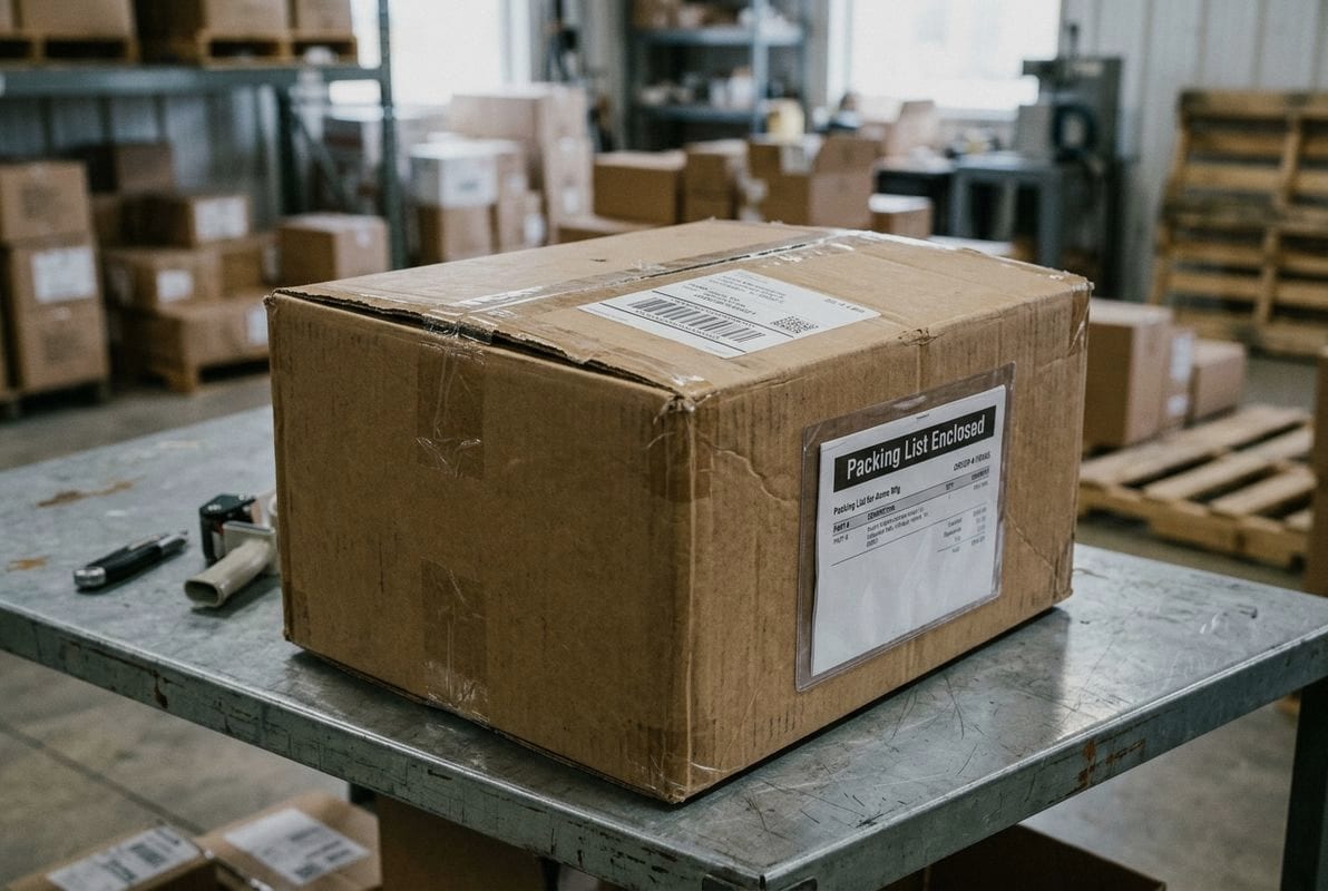 Double-wall corrugated boxes with waterproof labels meeting DDP and US courier standards (ID#2)