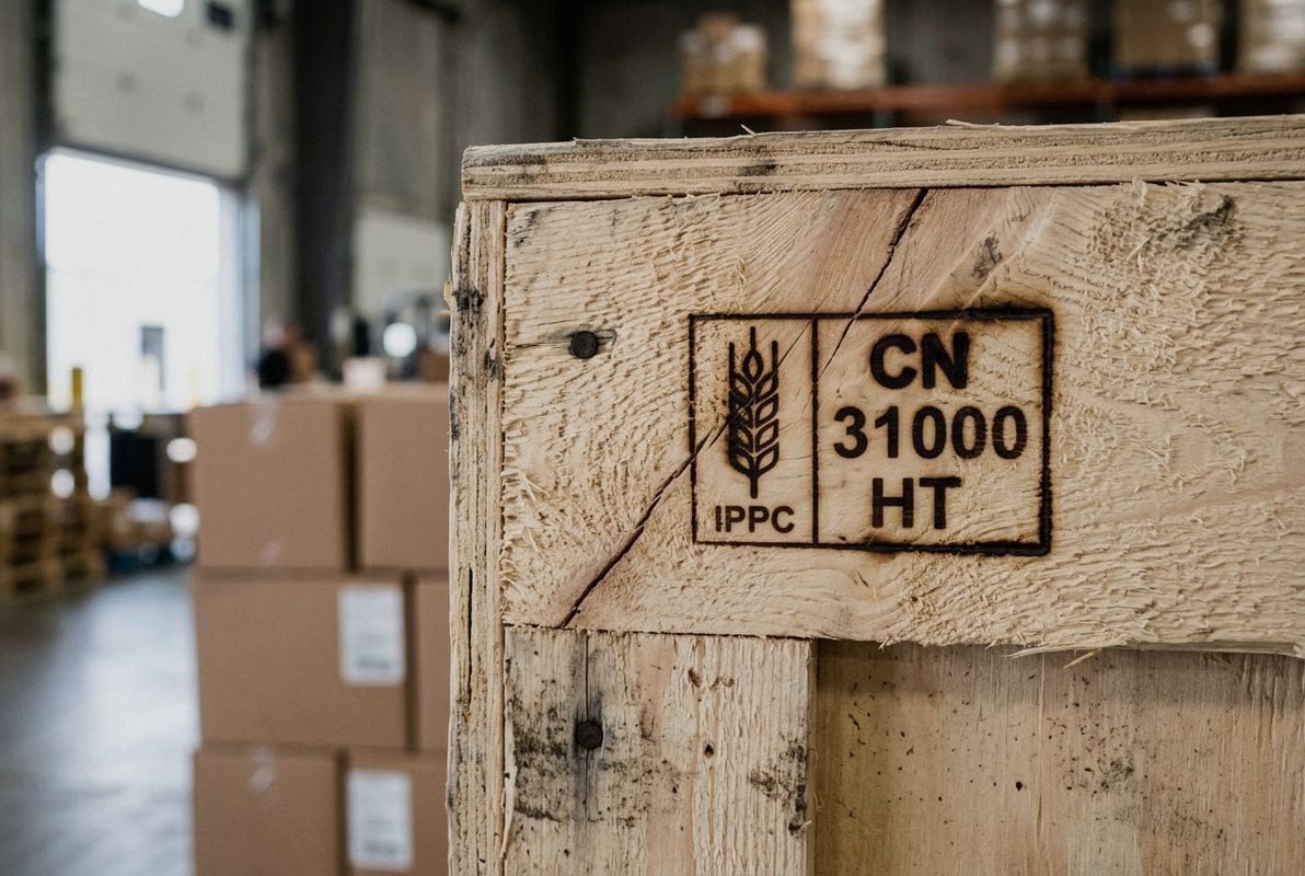 ISPM 15 compliant wooden crates for international customs clearance and fumigation fee prevention (ID#5)