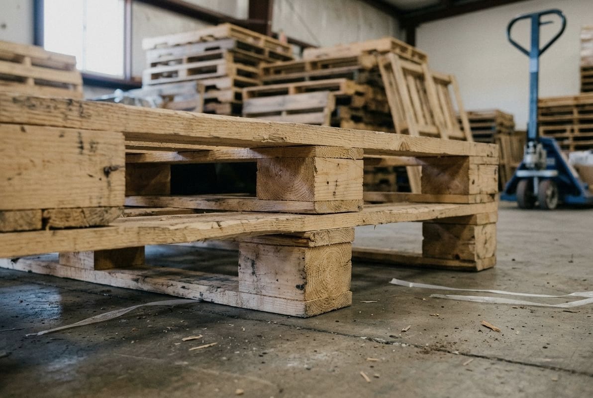 Standard 40x48 inch wooden GMA Grade B pallets with four-way forklift entry for Amazon (ID#2)