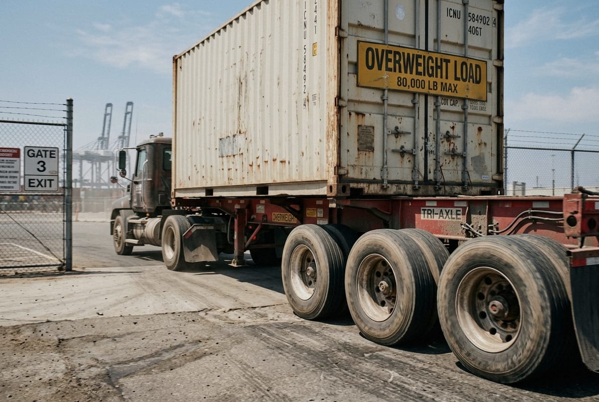 Tri-axle chassis and Utah overweight permits for heavy FCL shipment warehouse delivery (ID#4)
