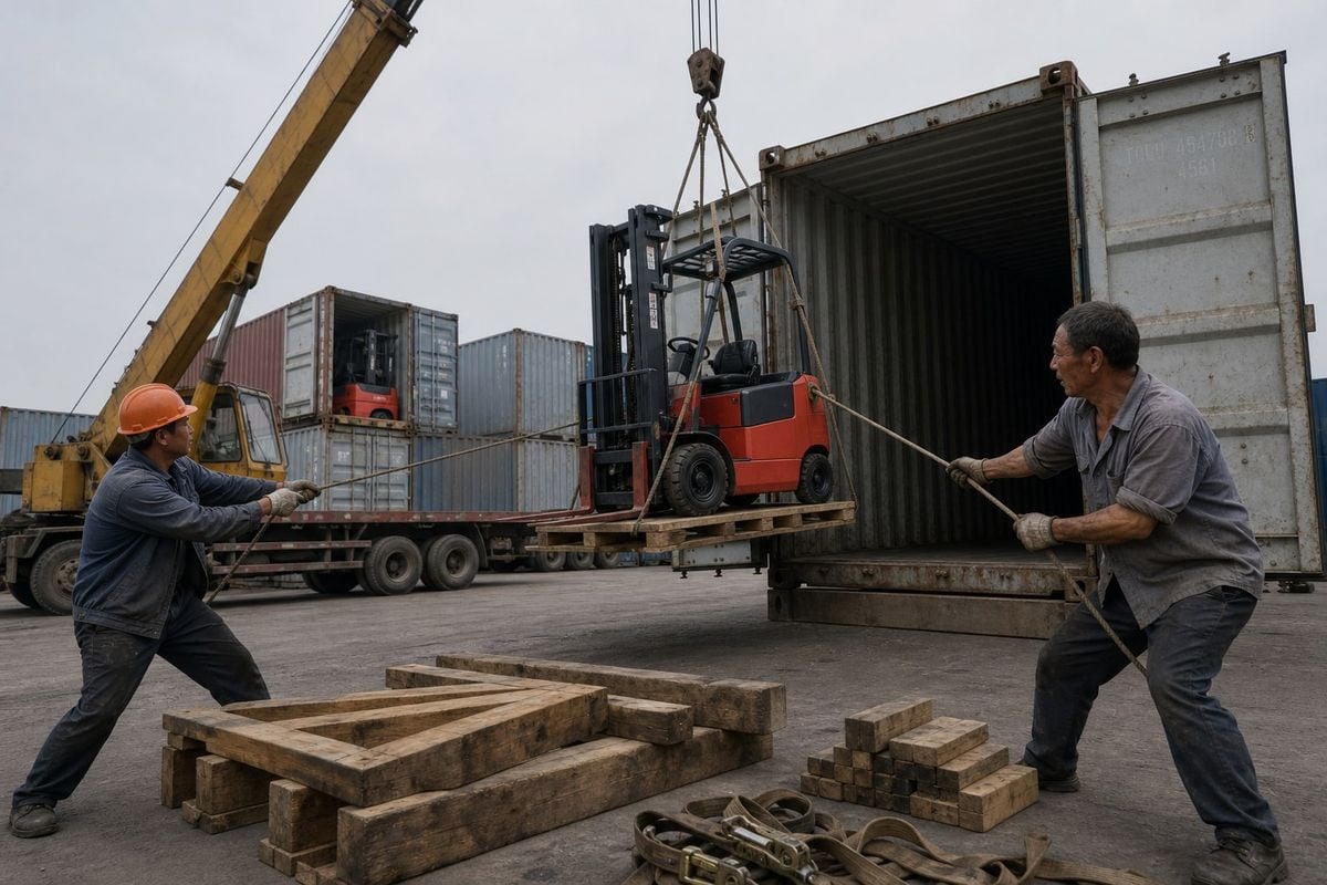 Loading capacity guide for electric forklifts in 20FT and 40FT containers (ID#4)