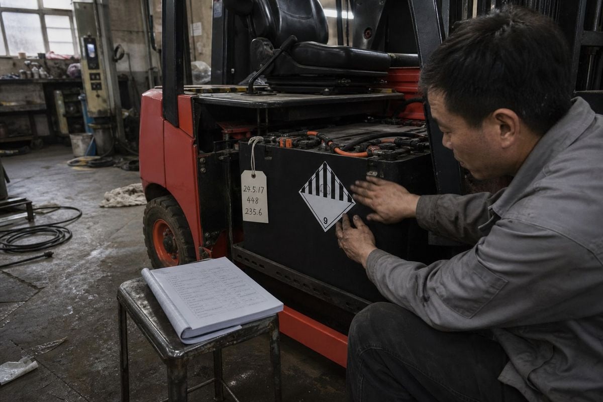 Lithium battery hazardous materials classification for electric forklift sea shipping compliance (ID#2)