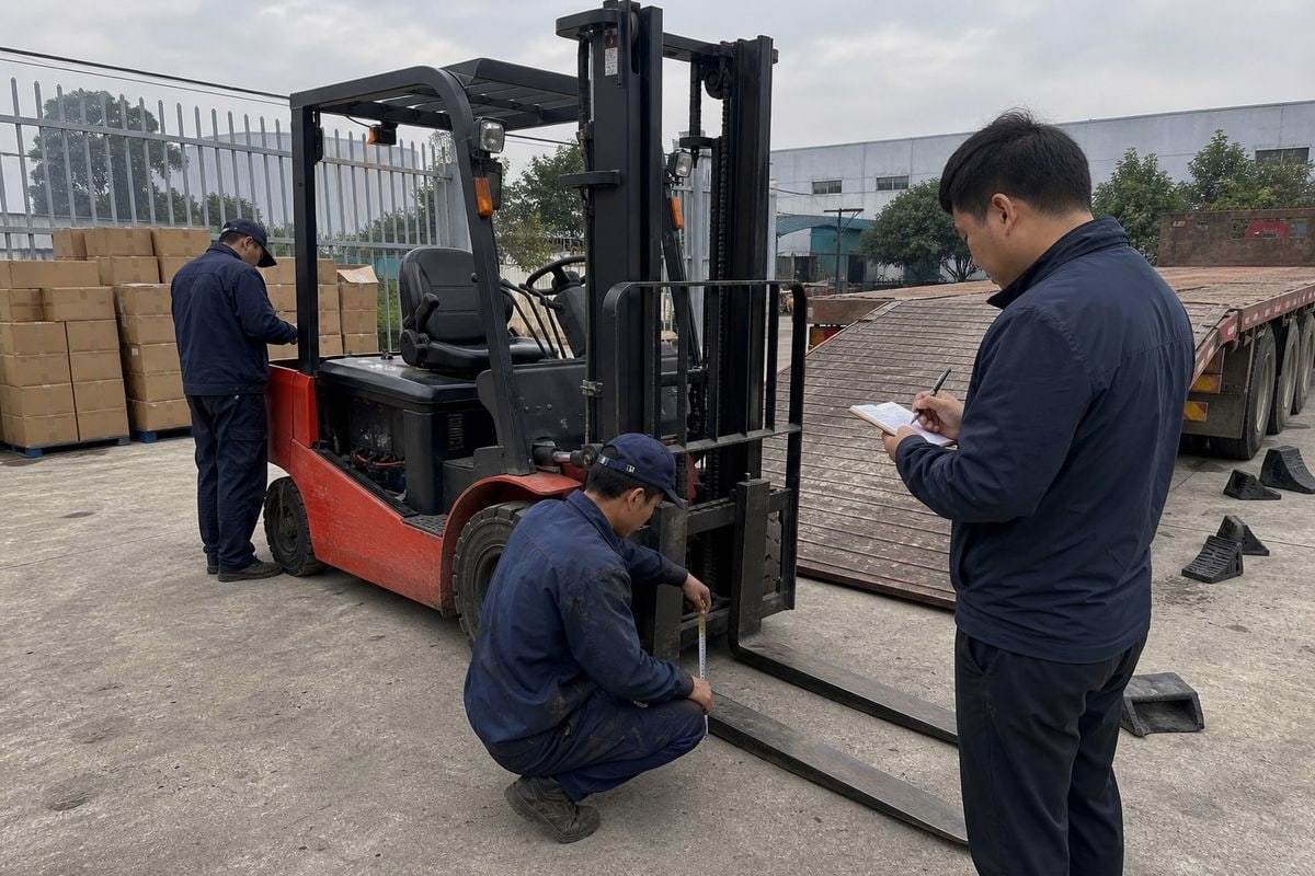 Coordinating factory pickup for electric forklift orders with verified specs and trucking (ID#2)