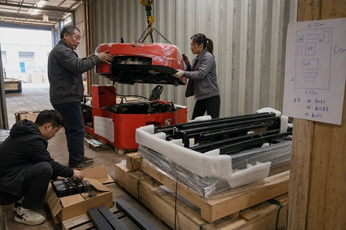 Maximize container utilization with 3D load-planning and disassembly for lower forklift shipping costs (ID#2)