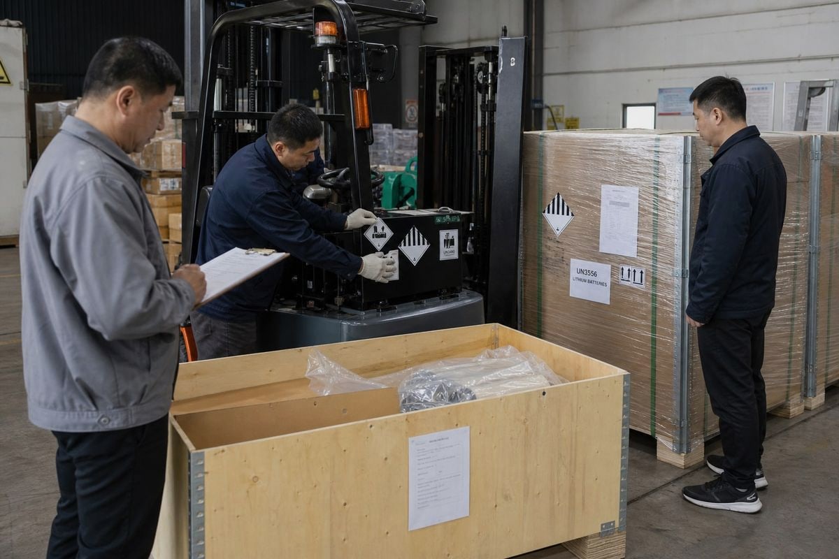 Labeling and Packaging Rules Proper labeling and packaging steps for UN 3556 lithium battery forklifts (ID#5)