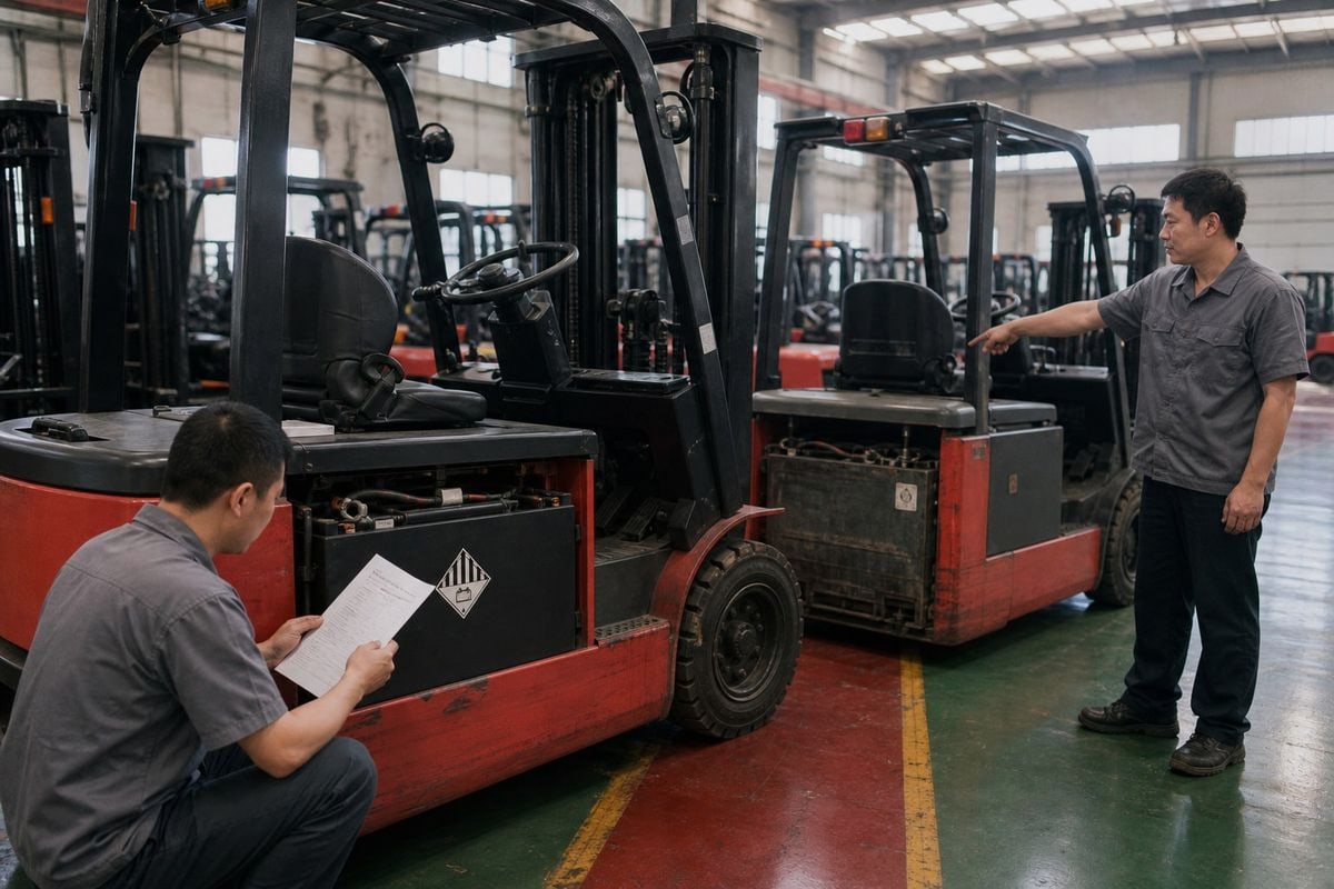 Battery Type Documentation Check Checking whether electric forklift battery type requires MSDS or UN38.3 report (ID#3)