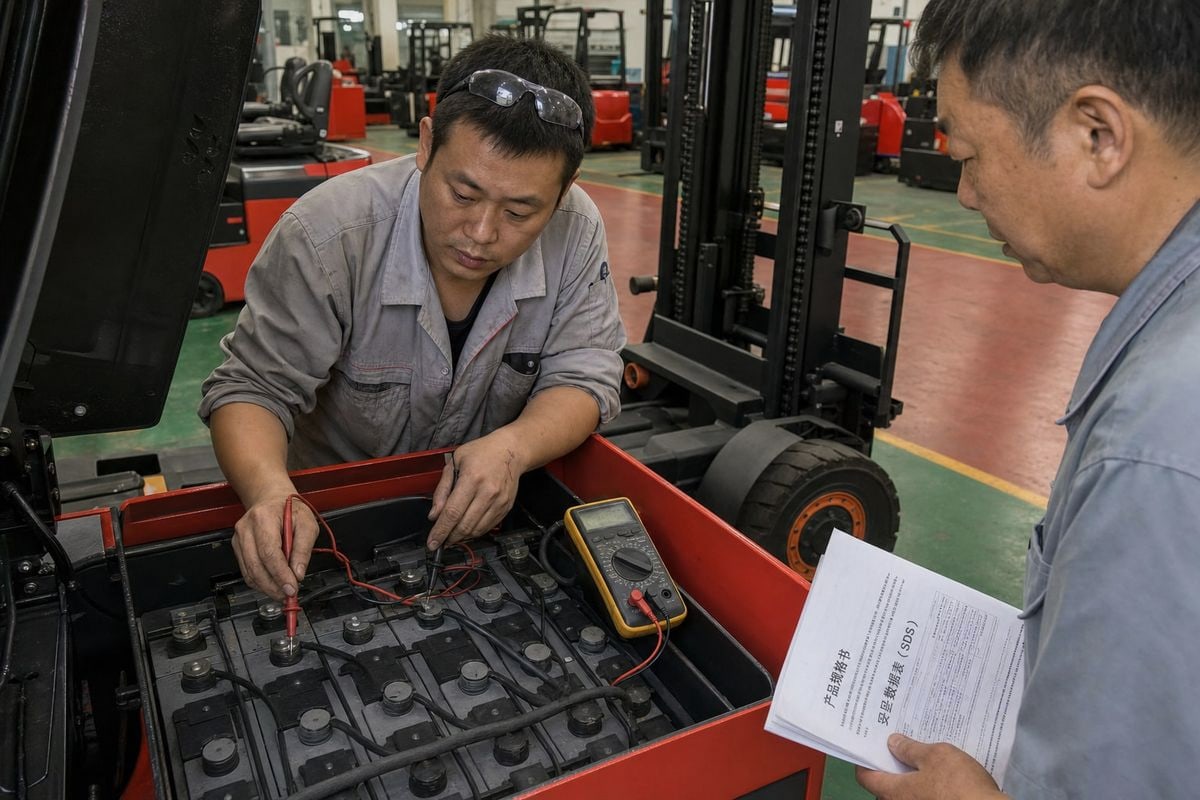 Battery Specifications and MSDS Preparing accurate battery specifications and MSDS for safe forklift shipment compliance (ID#3)