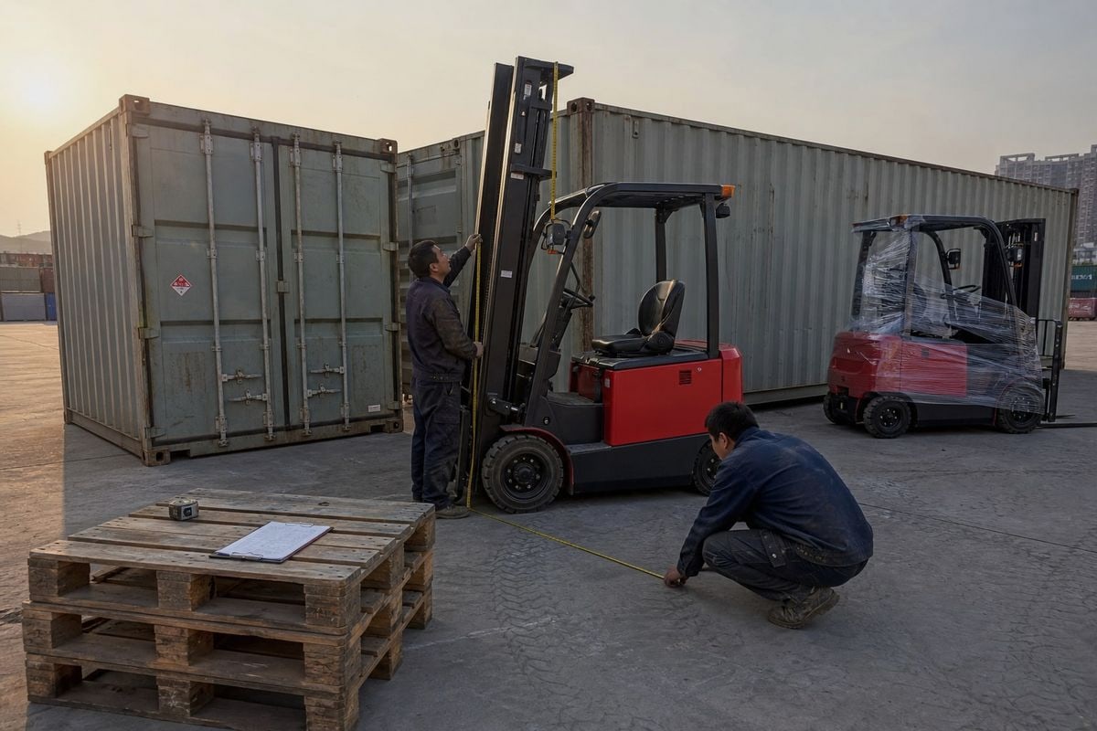Comparison of 20FT versus 40FT container costs for shipping electric forklifts (ID#3)