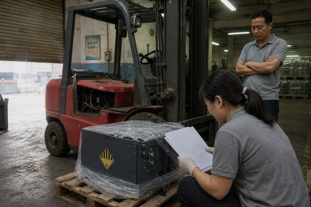 Lithium battery dangerous goods surcharges and documentation for forklift freight shipping (ID#3)