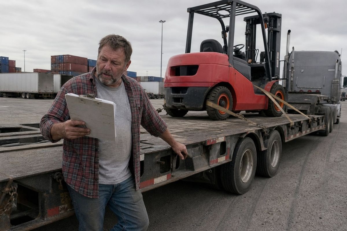 Consolidating forklifts with batteries and spare parts reduces overall shipping costs (ID#4)