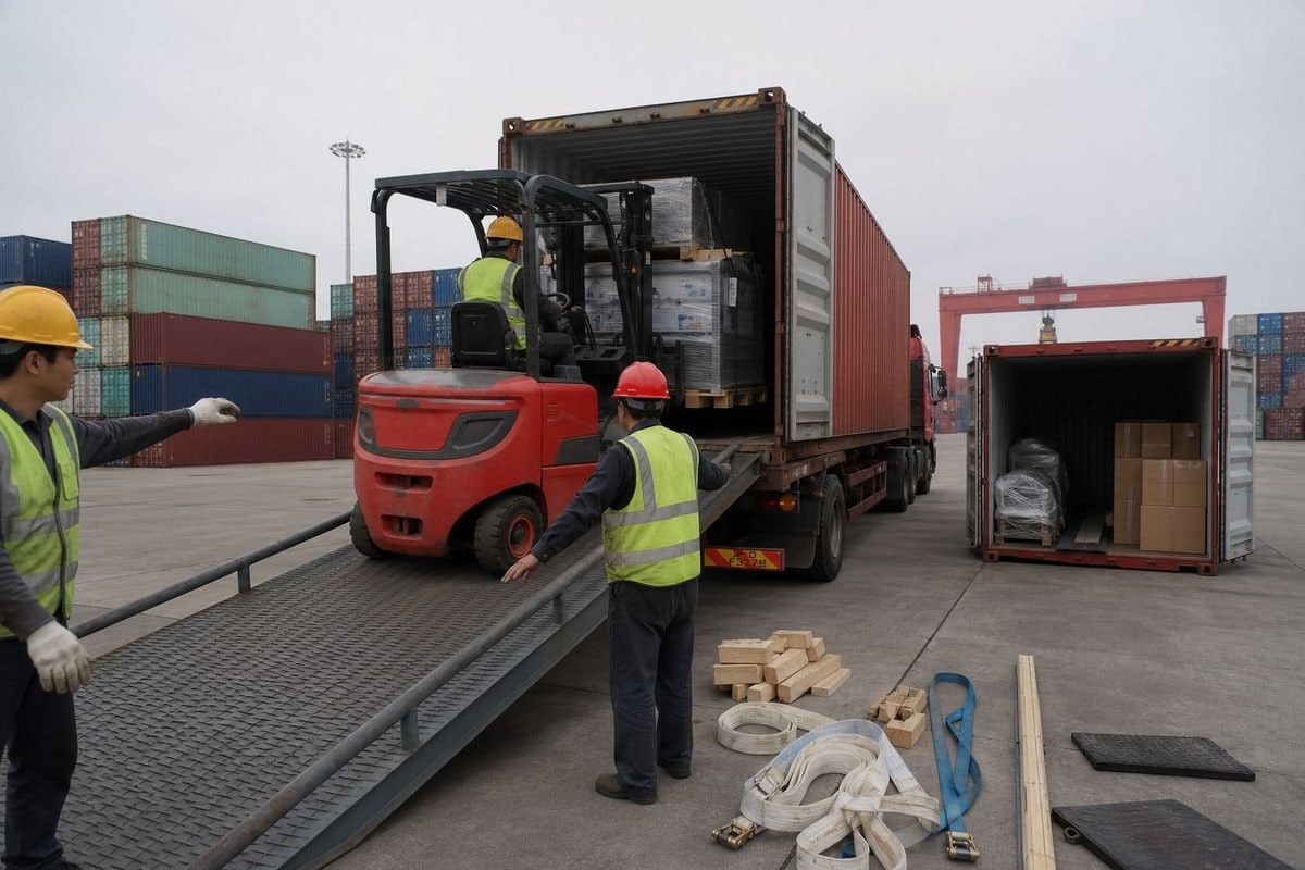 Freight and container selection impact on electric forklift landed cost per unit (ID#3)