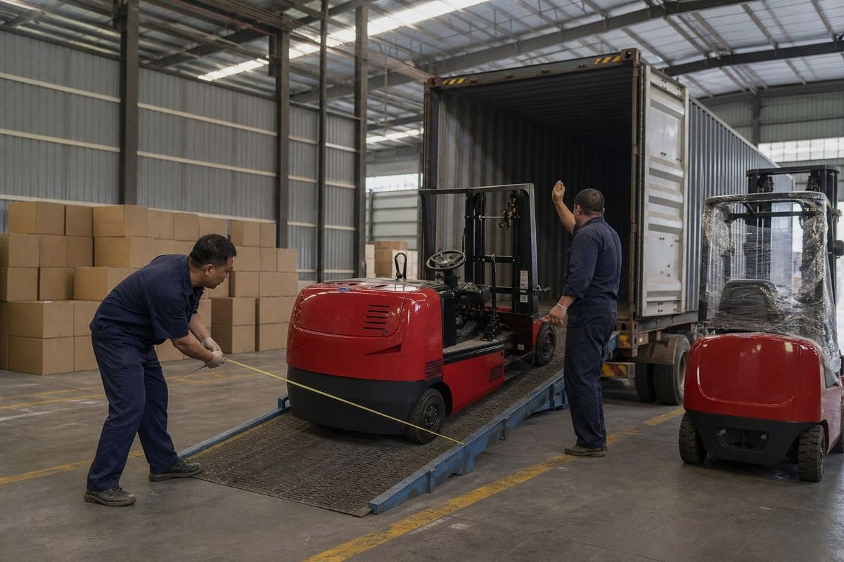 Container loading capacity guide for shipping forklifts to save on freight costs (ID#3)