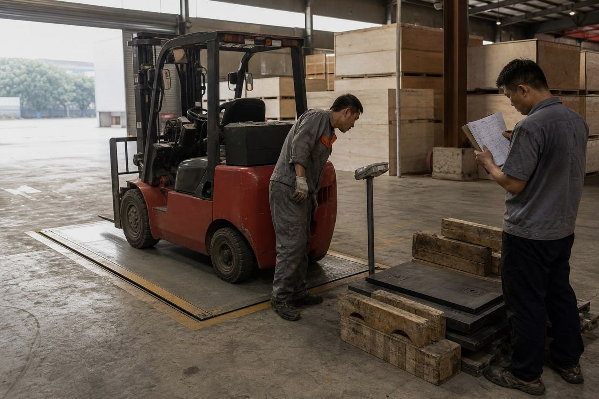 Forklift batteries and chargers packed securely inside a 20ft shipping container (ID#4)