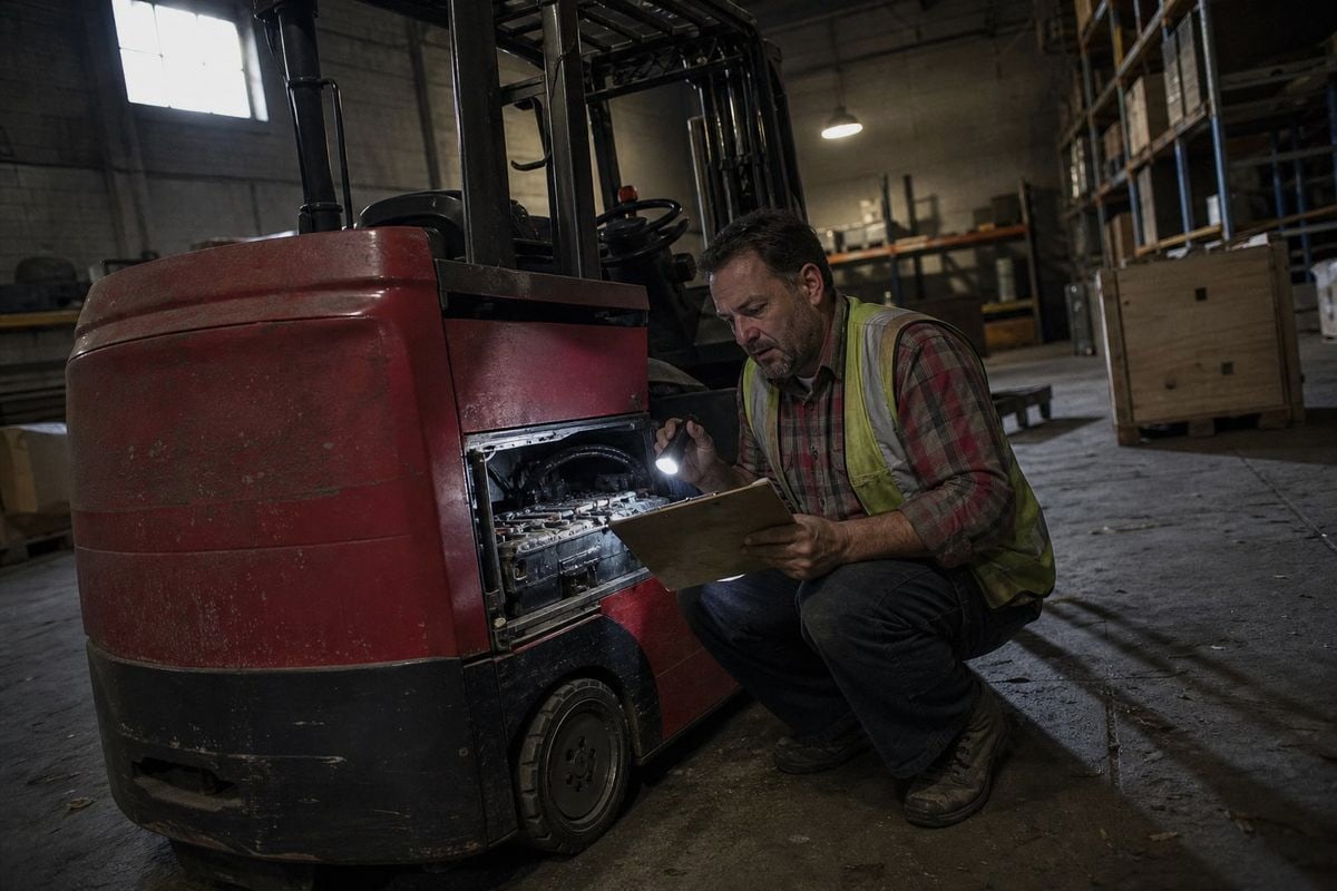 Risks of shipping forklift with battery connected including fire and short circuits (ID#3)