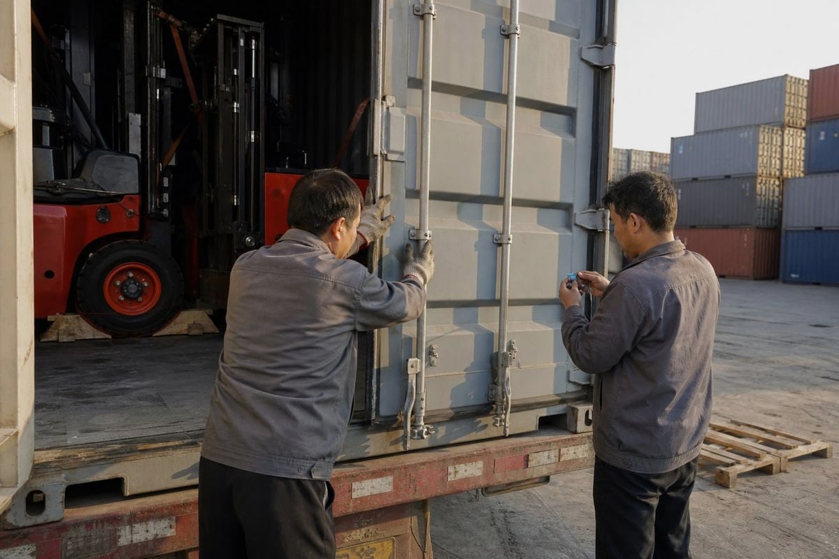 Verified loading report confirming forklift container seal and weight (ID#5)