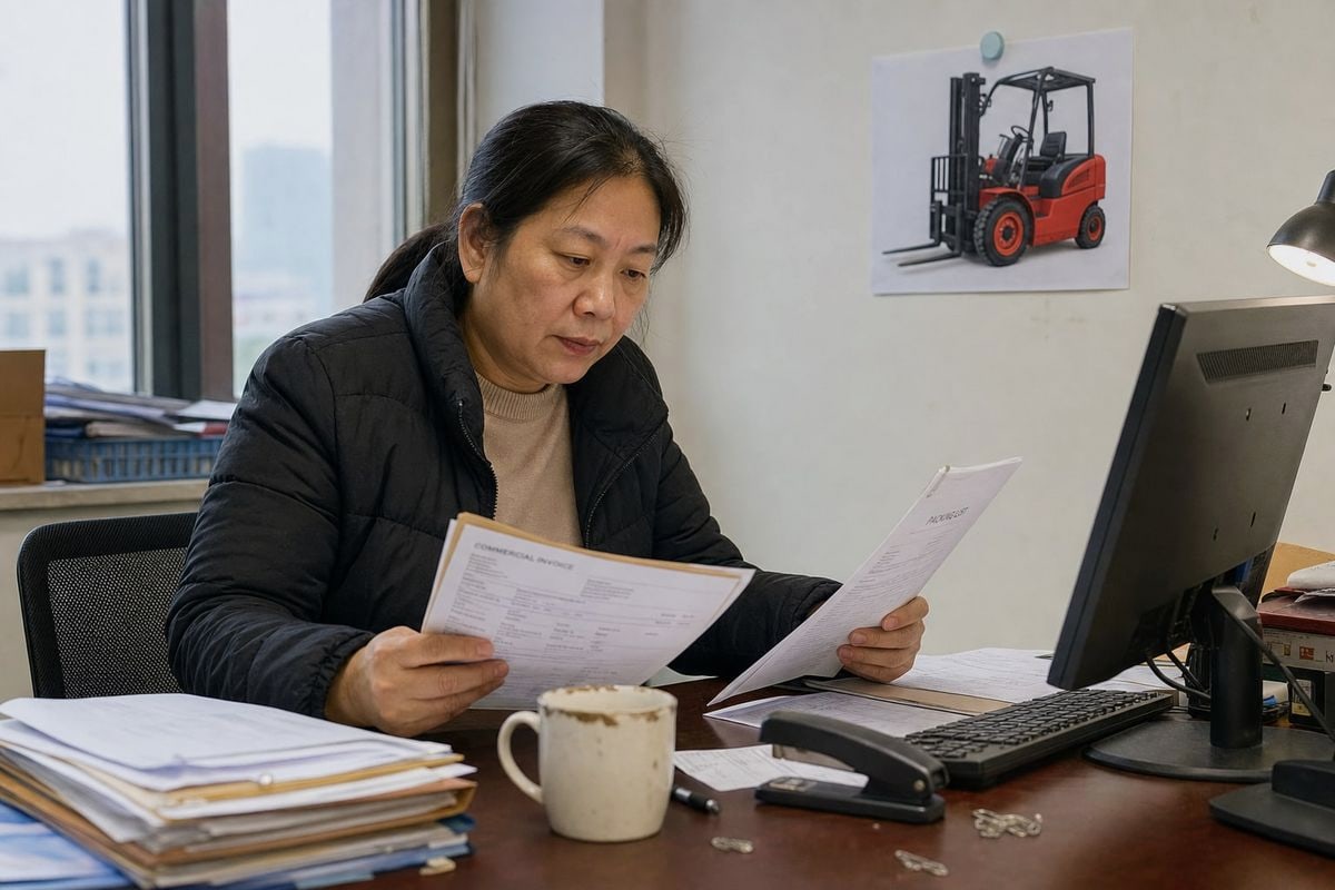 Required shipping documents for importing electric forklifts from China including HTS codes (ID#2)