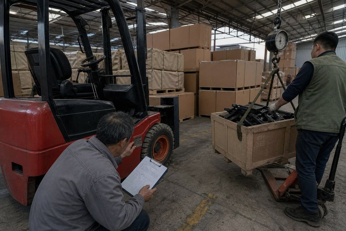 Essential fields required in an electric forklift shipment packing list document (ID#2)