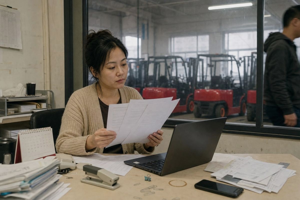 Required documents like invoice, packing list, and Customs Bond for electric forklift import clearance (ID#2)