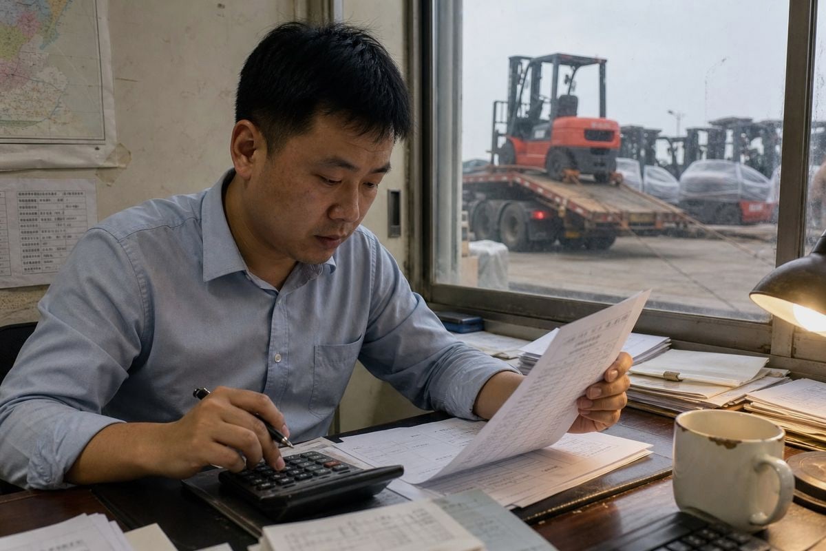 Cost breakdown chart for importing electric forklifts into Australia including duties and fees (ID#2)