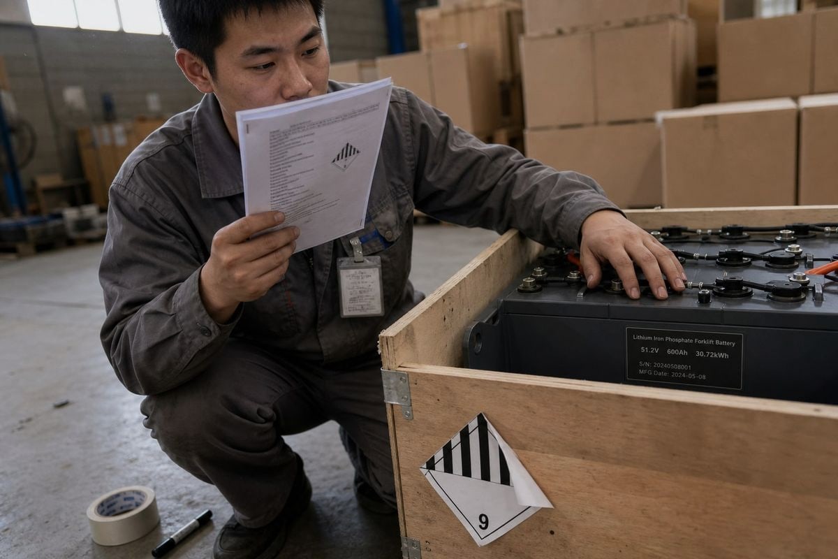 Lithium battery Class 9 dangerous goods documentation required for forklift shipping to Brazil (ID#3)