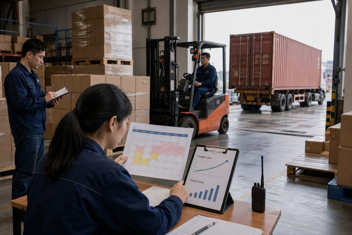 Best booking times to avoid forklift shipping peak season surcharges (ID#5)
