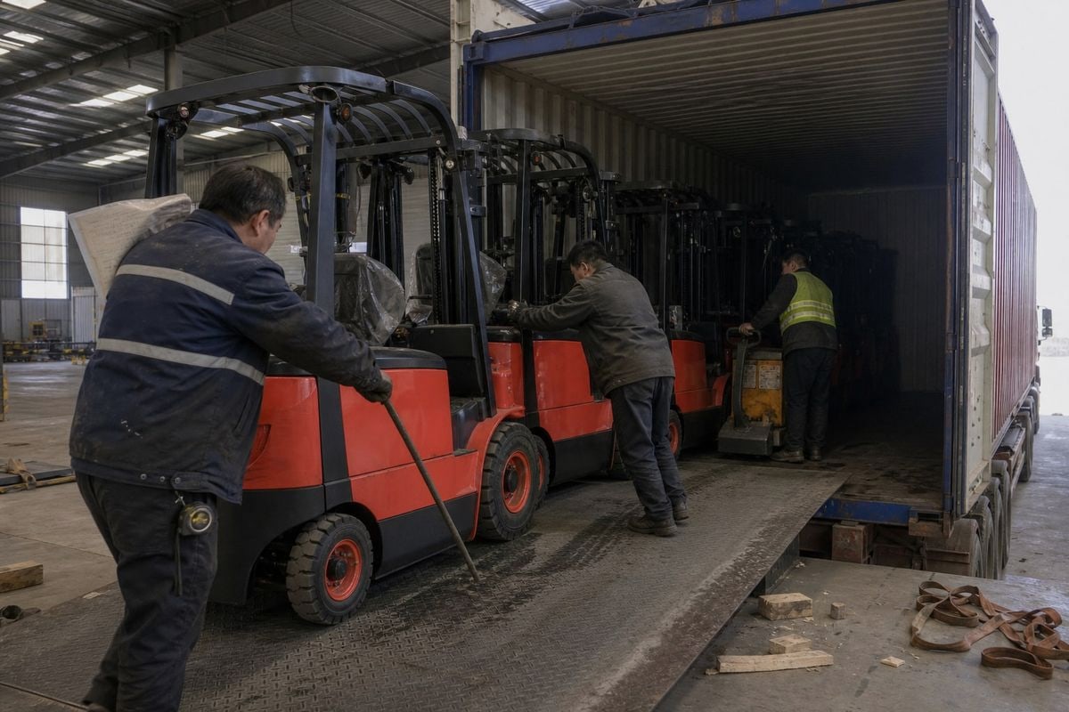 Consolidating multiple forklifts into one container to reduce per-unit freight costs (ID#3)